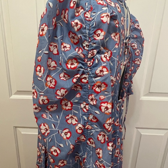 HUGO BOSS Debest Floral Maxi Dress in Blue/Red Ditsy Open Miscellaneous NWT sz12 - Picture 7 of 10